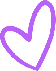 A purple heart shape drawn with a single thick line on a light gray background.
