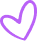 A purple heart shape drawn with a single thick line on a light gray background.